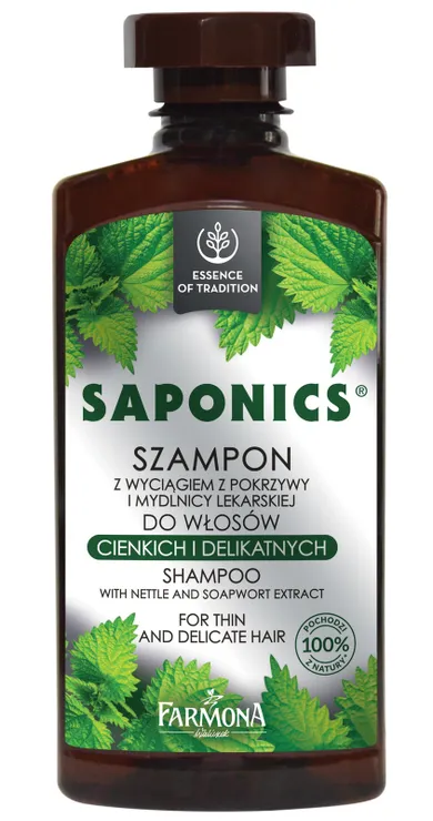 Saponics, szampon do włosów cienkich i delikatnych, 330 ml