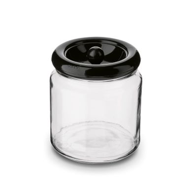 Sarina, Fibo, słoik szklany z pokrywką, czarna pokrywa, 1 l