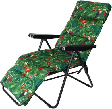 Saska Garden, fotel ogrodowy z podnóżkiem, flower, 57-83-106 cm