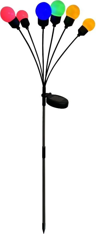 Saska Garden, lampa solarna, kuleczki, kolorowe, 6 LED, 75 cm
