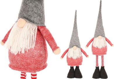 Saska Garden, skrzat, gnom dekoracyjny na teleskopowych nogach, czerwony, 64-79 cm