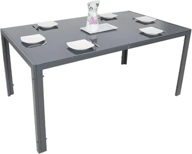 Saska Garden, stół ogrodowy, ciemny szary, 150-90-73 cm