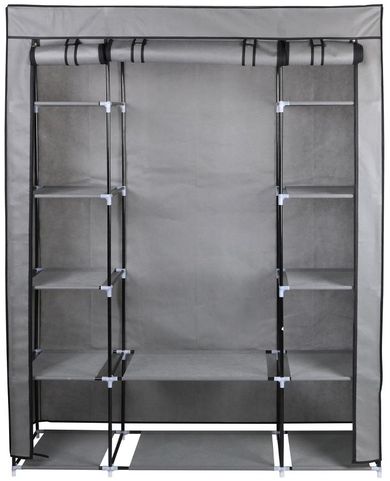 Saska Garden, szafa tekstylna, szara, 175-133-43 cm, 28873