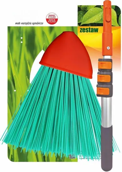 Saska Garden, zestaw ogrodowy, miotła, drążek teleskopowy