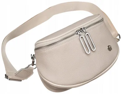 Saszetka na biodro, nerka, beżowa, skóra ekologiczna, Rovicky