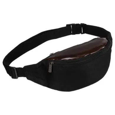 Saszetka na biodro, nerka, czarna, Loren