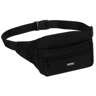 Saszetka na biodro, nerka, czarna, Peterson