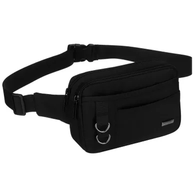 Saszetka na biodro, nerka, czarna, Peterson