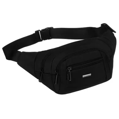 Saszetka na biodro, nerka, czarna, Peterson