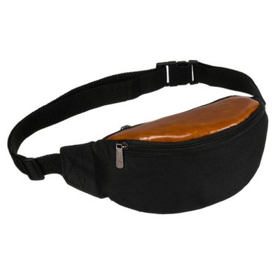 Saszetka na biodro, nerka, czarno-brązowa, Loren