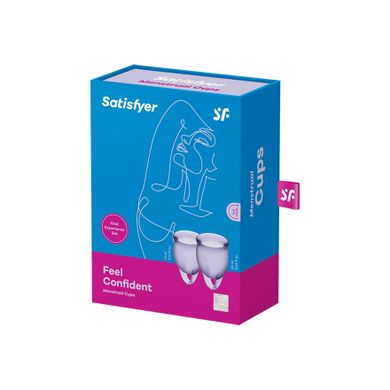 Satisfyer, Feel Confident Menstrual Cup, zestaw, kubeczków menstruacyjnych, Lila, 15 ml + 20 ml