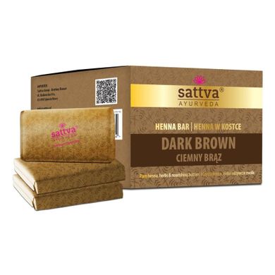 Sattva, Ayurveda Henna Bar, henna w kostce, Dark Brown, 3-80g