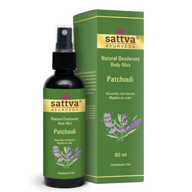 Sattva, Natural Deodorant Body Mist, naturalny dezodorant w formie mgiełki do ciała, Patchouli, 80 ml