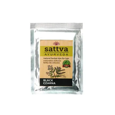 Sattva, Natural Herbal Dye for Hair, naturalna ziołowa farba do włosów, Black, 10g
