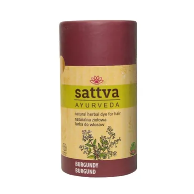 Sattva, Natural Herbal Dye for Hair, naturalna ziołowa farba do włosów, Burgundy, 150g