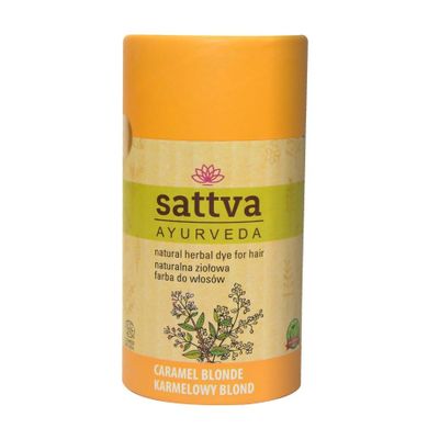 Sattva, Natural Herbal Dye for Hair, naturalna ziołowa farba do włosów, Caramel Blonde, 150g