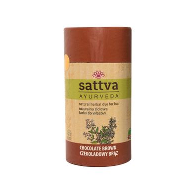 Sattva, Natural Herbal Dye for Hair, naturalna ziołowa farba do włosów, Chocolate Brown, 150g