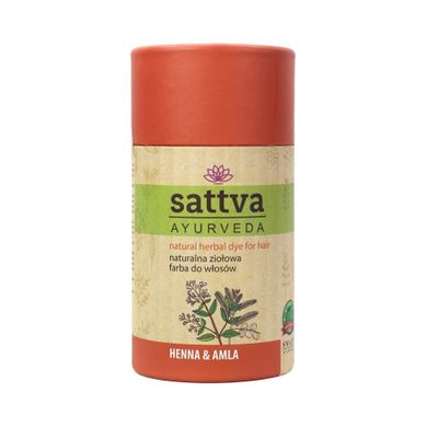 Sattva, Natural Herbal Dye for Hair, naturalna ziołowa farba do włosów, Henna & Amla, 150 g