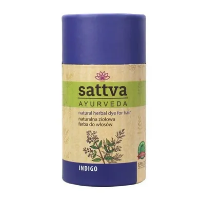 Sattva, Natural Herbal Dye for Hair, naturalna ziołowa farba do włosów, Indigo, 150g