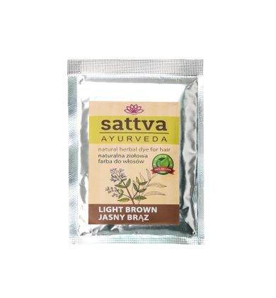 Sattva, Natural Herbal Dye for Hair, naturalna ziołowa farba do włosów, Light Brown, 10g