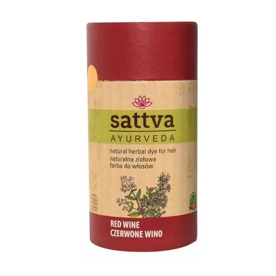 Sattva, Natural Herbal Dye for Hair, naturalna ziołowa farba do włosów, Red Wine, 150g