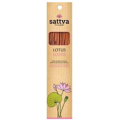 Sattva, Natural Indian Incense, naturalne indyjskie kadzidełko, Lotos, 15 szt.