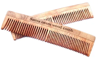 Sattva, Neem Wood Comb, grzebień z drzewa Neem, 19 cm