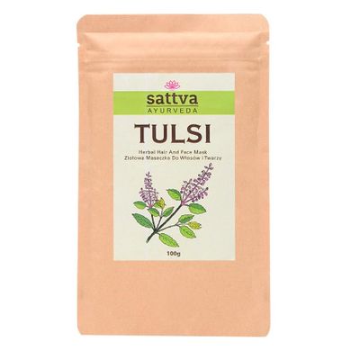 Sattva, Tulsi Herbal Hair And Face Mask, ziołowa maseczka do włosów i twarzy, 100g