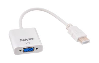 Savio, adapter, HDMI (M) -VGA(F), biały, CL-201