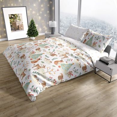 Scandic Limited, Leśne Zwierzątka, Zima, 2-częściowy komplet pościeli, 160-200 cm