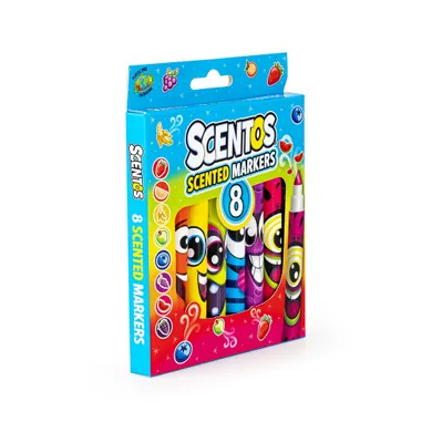 Scentos, pachnące markery, śmieszne minki, 8 kolorów