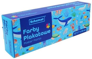 Schemat, farby plakatowe, 12 kolorów, 20 ml