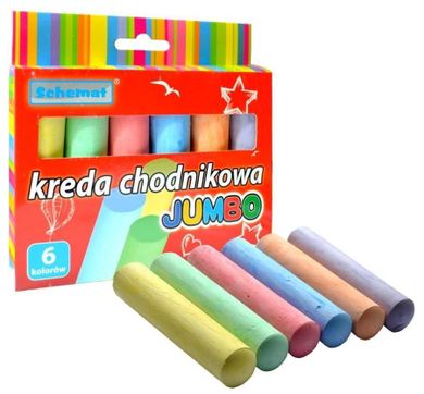 Schemat, kreda chodnikowa, Jumbo, 6 kolorów