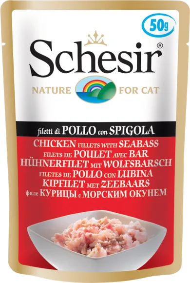 Schesir, karma dla kotów, tuńczyk z okoniem morskim, 50 g