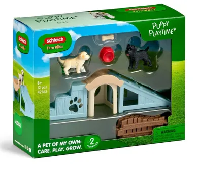 Schleich, Farm World, Plac zabaw dla szczeniąt, zestaw, 42763