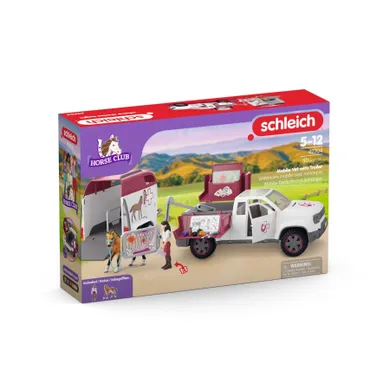 Schleich, Horse Club, Mobilna lecznica weterynaryjna z przyczepą, zestaw, 42704