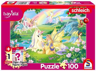 Schmidt, Bayala, Magiczne Jednorożce, puzzle, 100 elementów + figurka Schleich