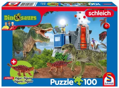Schmidt, Dinozaury, puzzle, 100 elementów, + figurka Schleich