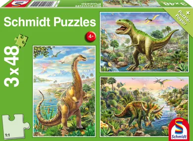 Schmidt, Dinozaury, puzzle, 3-48 elementów