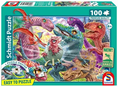 Schmidt, Duże przygody małych dinozaurów, puzzle, 100 elementów