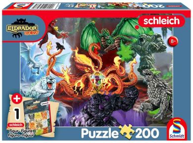 Schmidt, Eldrador, Straszne Stworzenia, puzzle, 200 elementów + figurka Schleich