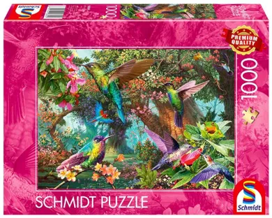Schmidt, Kolorowe kolibry, puzzle, 1000 elementów
