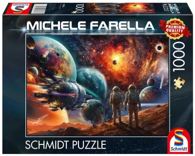 Schmidt, Michele Farella: Kosmiczna podróż, puzzle drewniane, 1000 elementów