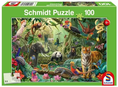 Schmidt Spiele, Kolorowa dżungla, puzzle, 100 elementów