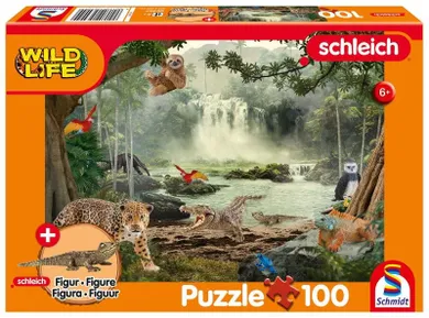 Schmidt Spiele, Schleich, Dzika Przyroda, puzzle, 100 elementów + figurka