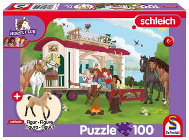 Schmidt Spiele, Schleich, Klub jeździecki, puzzle, 100 elementów + figurka
