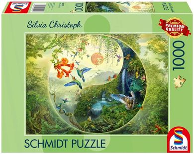 Schmidt Spiele, Silvia Christoph, W lesie kolibrów, puzzle, 1000 elementów