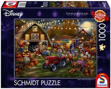 Schmidt Spiele, T.Kinkade, Myszka Miki, festiwal dyni, puzzle, 1000 elementów