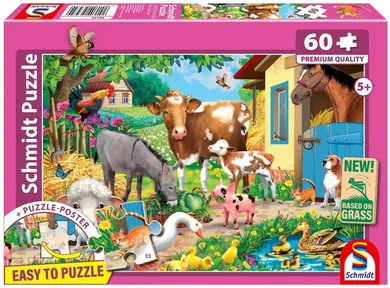 Schmidt Spiele, Zwierzęta na farmie, puzzle, 60 elementów
