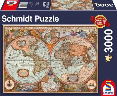 Schmidt, Starożytna mapa świata, puzzle, 3000 elementów